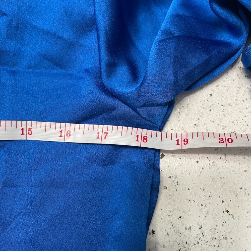 Amazon Blue Long Sleeve Button Down Top - Picture 5 of 6